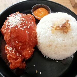 Chicken dicelup Hot & Cheese + Nasi